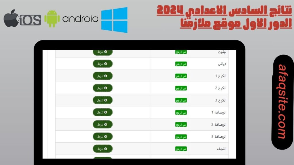 نتائج السادس الاعدادي 2024 الدور الاول موقع ملازمنا
